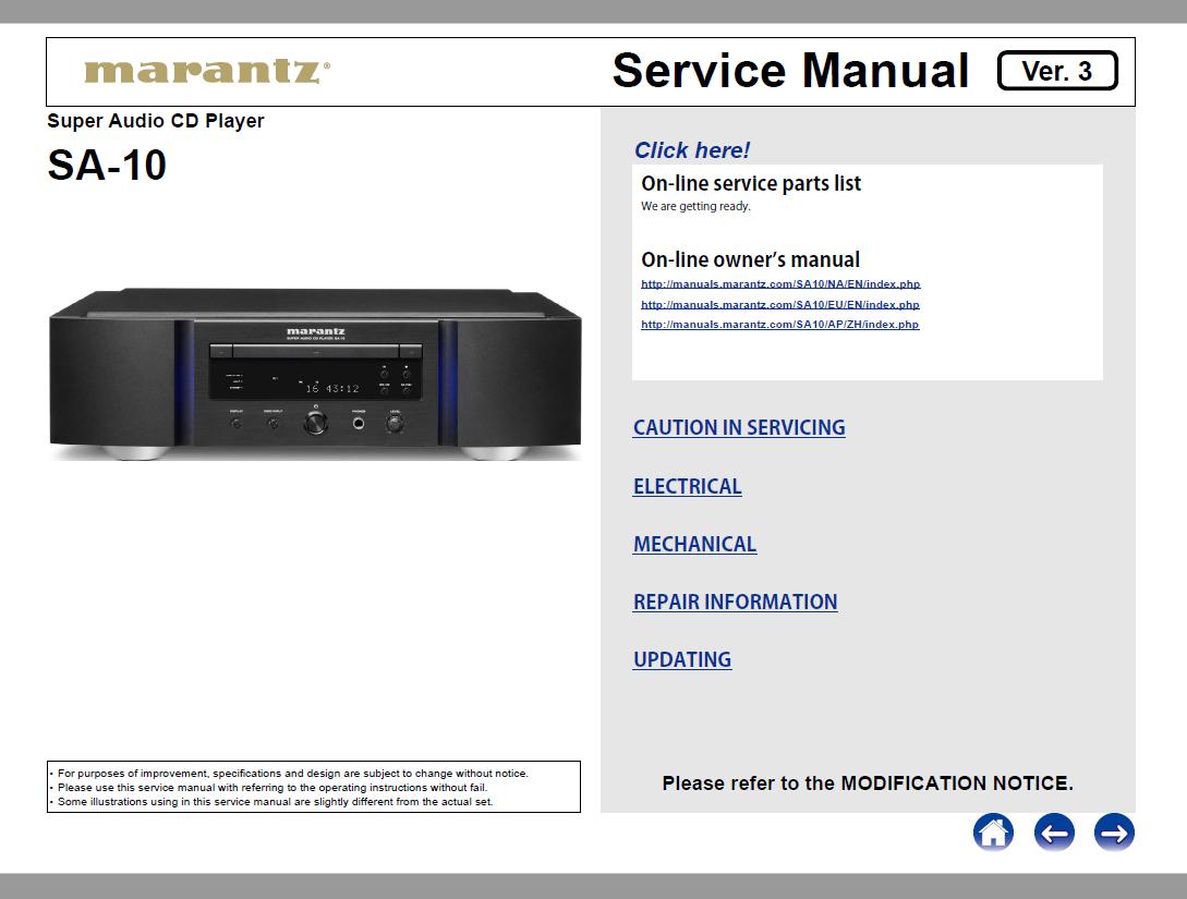 Marantz SA-10 Service Manual