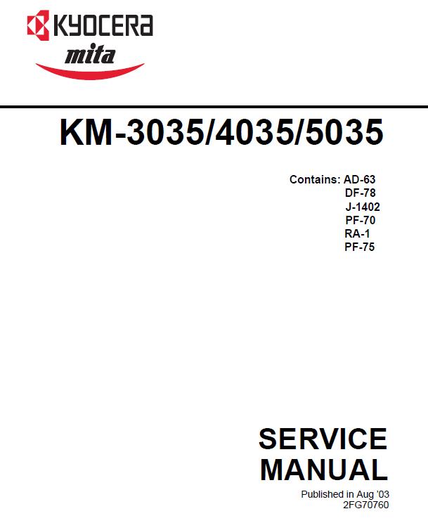 Kyocera KM-3035/KM-4035/KM-5035 Service Manual
