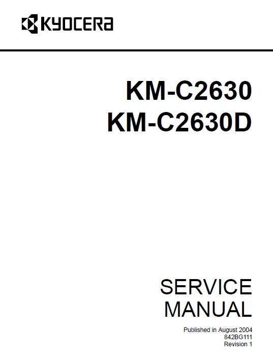 Kyocera KM-C2630/KM-C2630D Service Manual