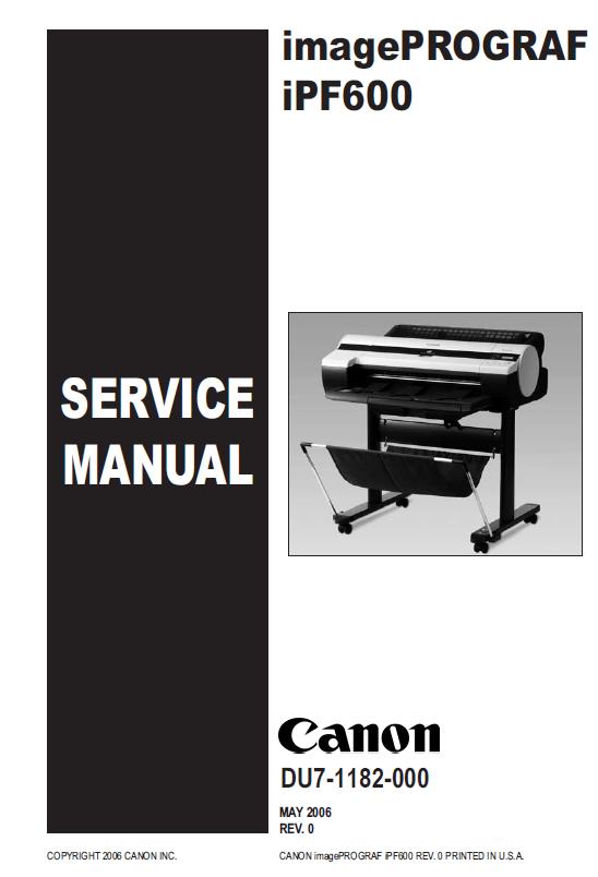 Canon imagePROGRAF iPF600 Service Manual