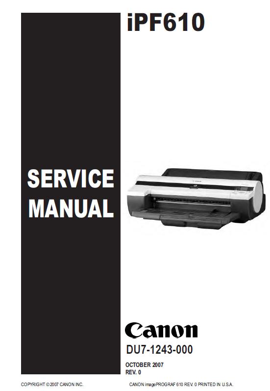 Canon imagePROGRAF iPF610 Service Manual