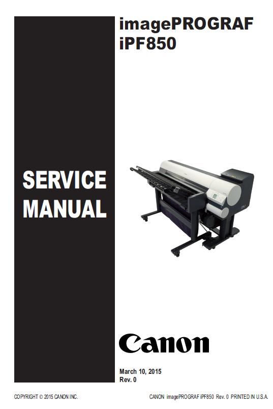 Canon imagePROGRAF iPF850 Service Manual