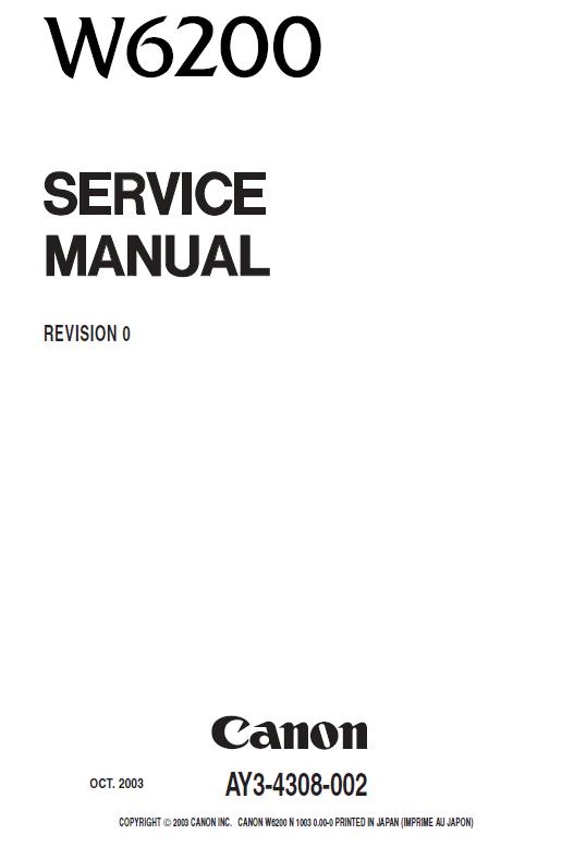 Canon W6200 Service Manual
