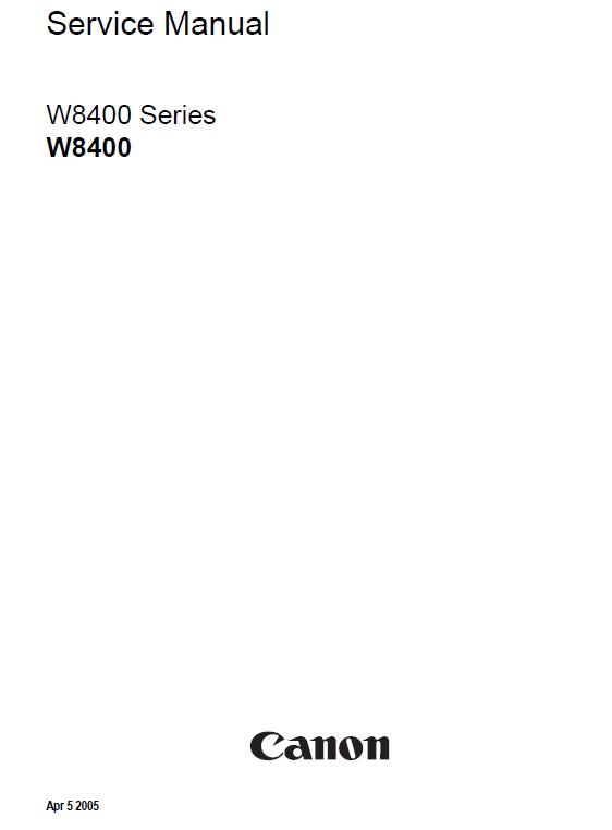 Canon W8400 Service Manual