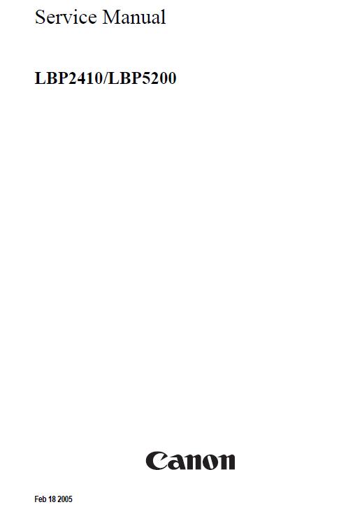 Canon LBP-2410/LBP-5200 Service Manual