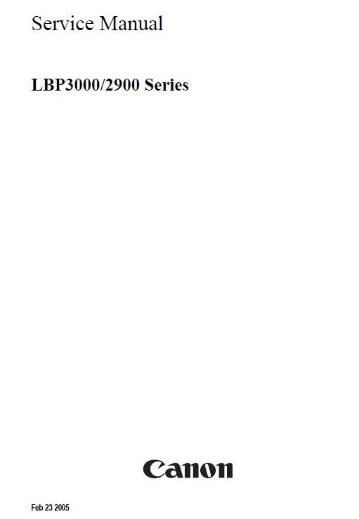 Canon LBP-2900/LBP-3000 Service Manual