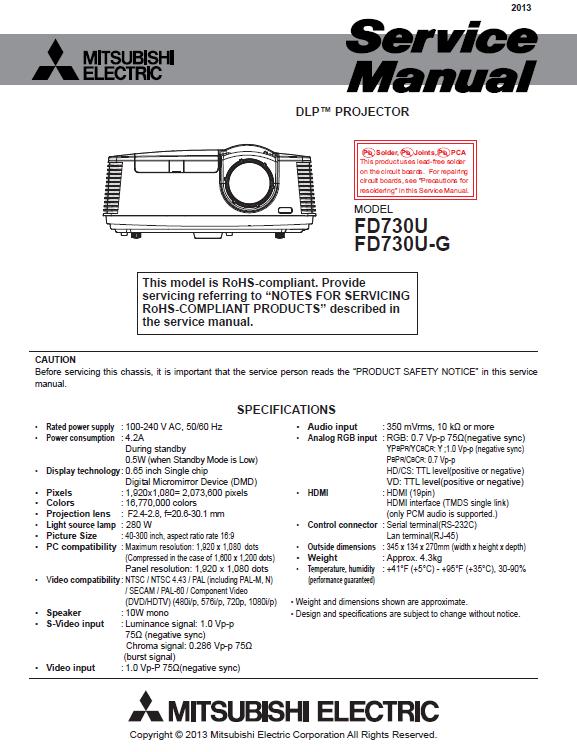 Mitsubishi FD730U/FD730U-G Service Manual