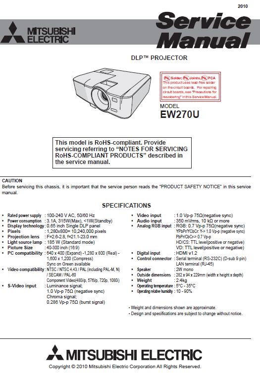 Mitsubishi EW270U Service Manual