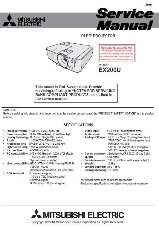 Mitsubishi EX200U Service Manual