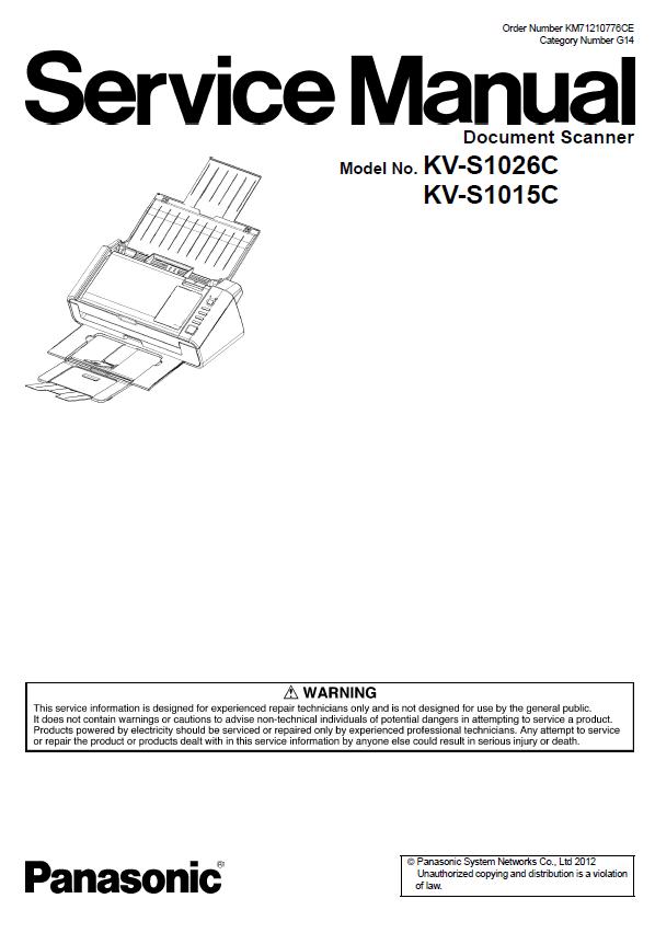 Panasonic KV-S1015C/KKV-S1026C Service Manual