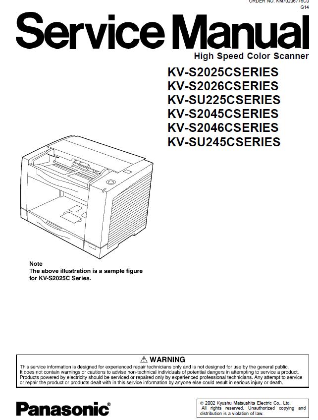 Panasonic KV-S2025C/KV-S2026C/KV-SU225C/KV-S2045C/KV-S2046C/KV-SU245C Service Manual