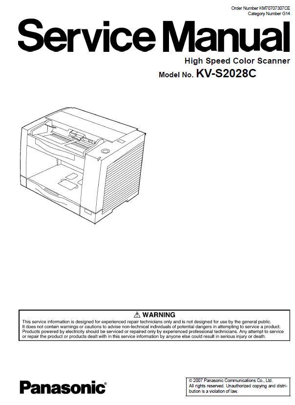 Panasonic KV-S2028C Service Manual