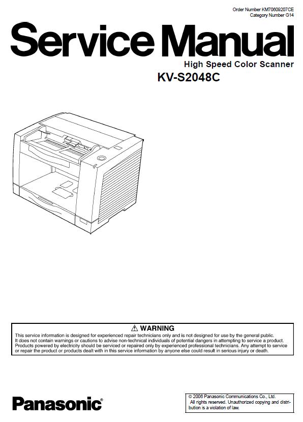 Panasonic KV-S2048C Service Manual
