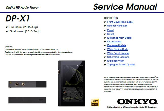 Onkyo DP-X1/DP-X1A Service Manual