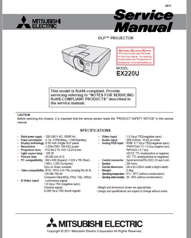 Mitsubishi EX220U Service Manual