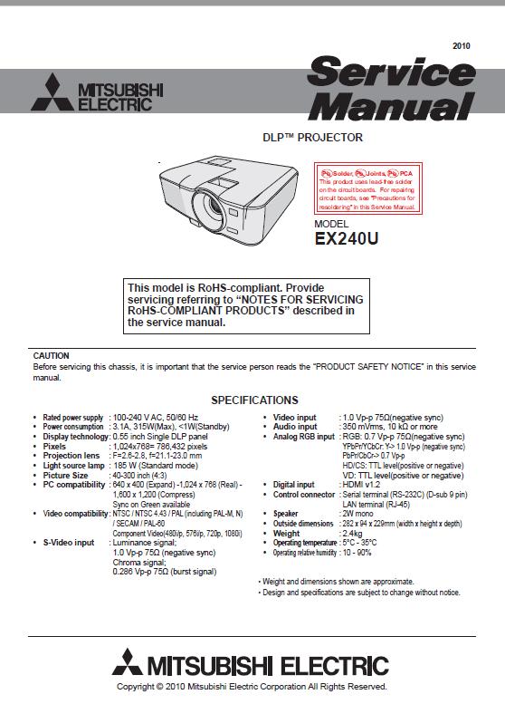 Mitsubishi EX240U Service Manual