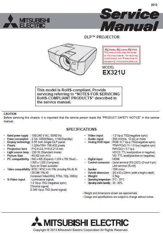 Mitsubishi EX321U Service Manual