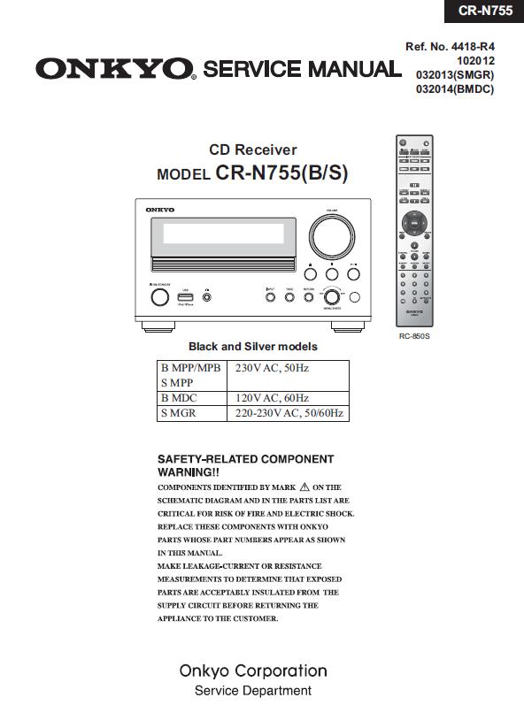 Onkyo CR-N755 Service Manual
