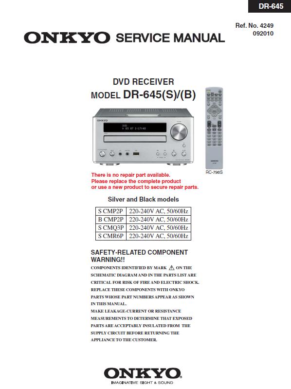 Onkyo DR-645 Service Manual