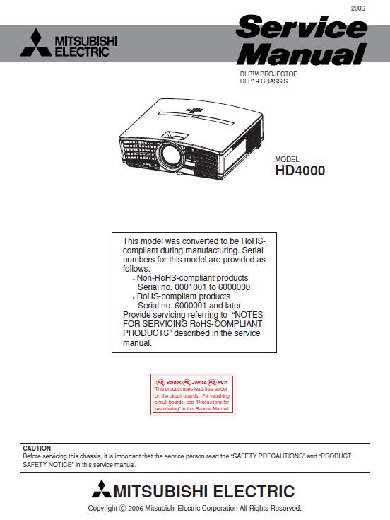 Mitsubishi HD4000 Service Manual
