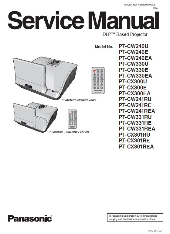 Panasonic PT-CW330/CW331/CW240U/CW241/CX300/CX301 Service Manual