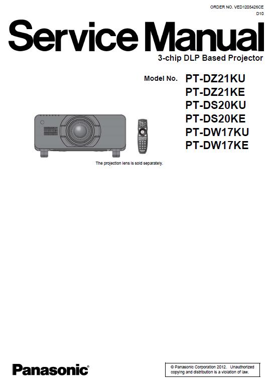 Panasonic PT-DS20/PT-DW17/PT-DZ21 Service Manual