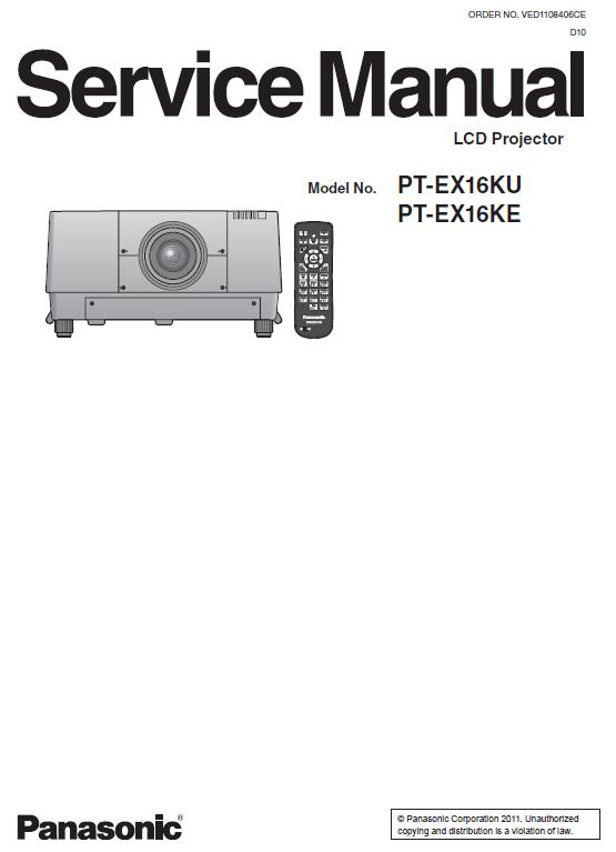 Panasonic PT-EX16KU/PT-EX16KE Service Manual