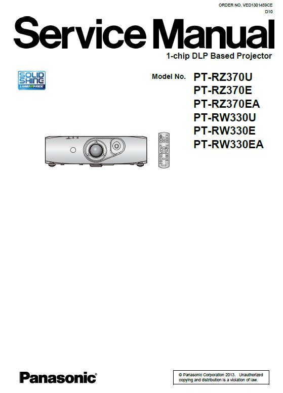 Panasonic PT-RW330/PT-RZ370 Service Manual