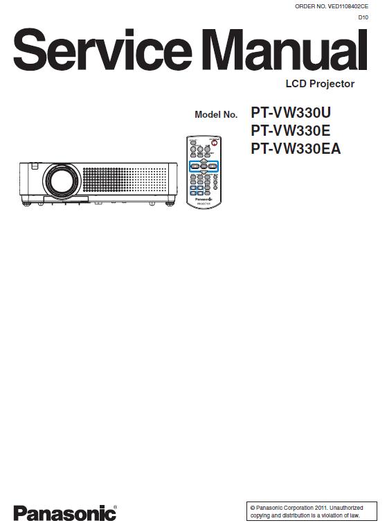Panasonic PT-VW330 Service Manual