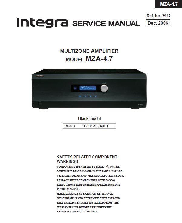 Integra MZA-4.7 Service Manual