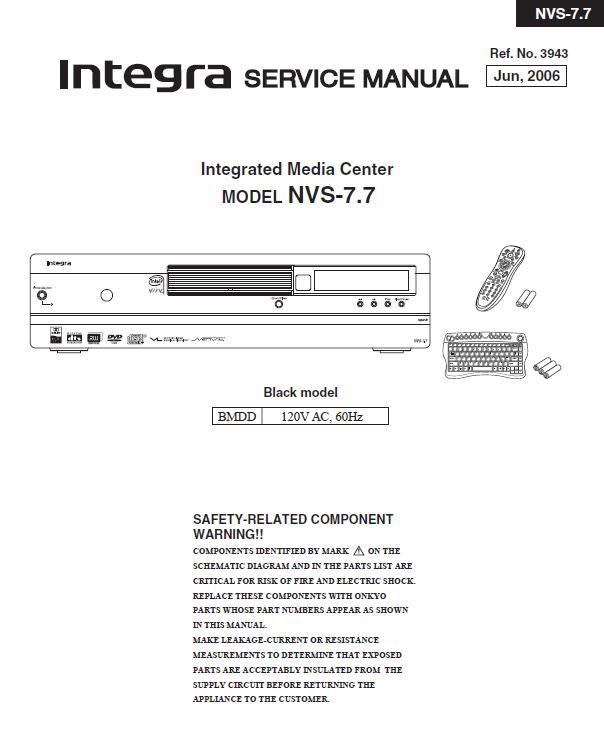 Integra NVS-7.7 Service Manual