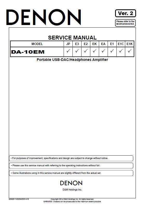 Denon DA-10EM Service Manual