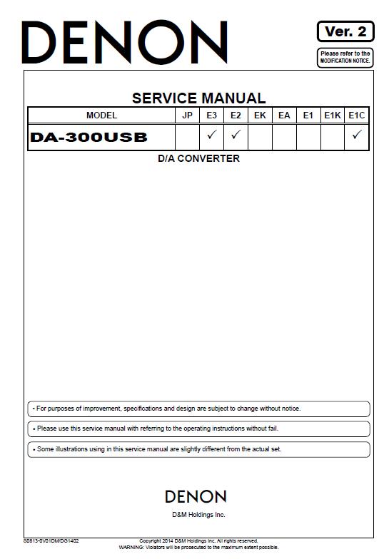 Denon DA-300USB Service Manual