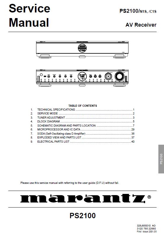Marantz PS2100 Service Manual