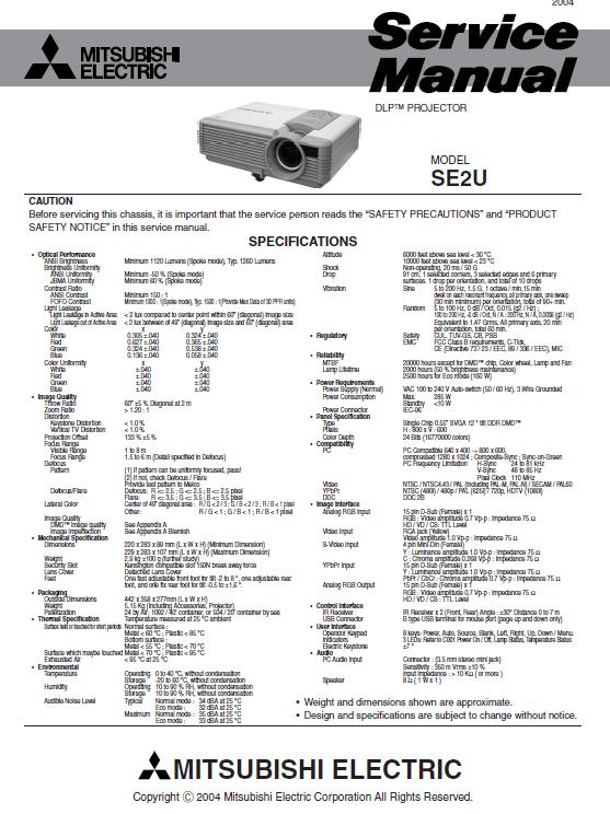 Mitsubishi SE2U Service Manual