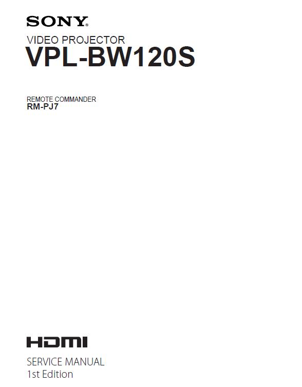 Sony VPL-BW120S Service Manual