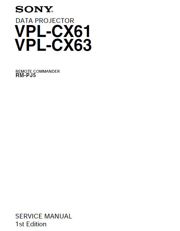 Sony VPL-CX61/CX63 Service Manual