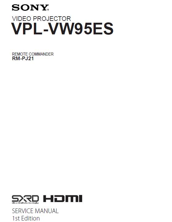 Sony VPL-VW95ES Service Manual
