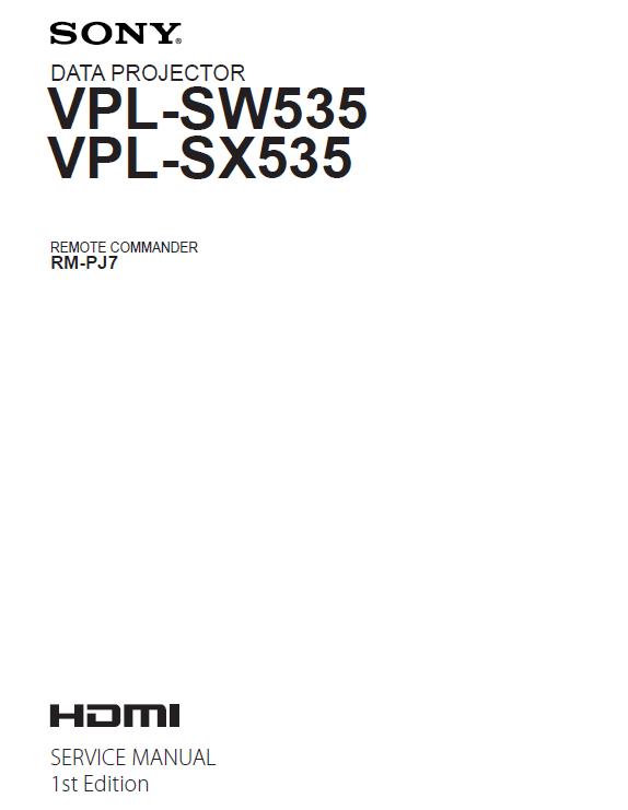 Sony VPL-SW535/SX535 Service Manual