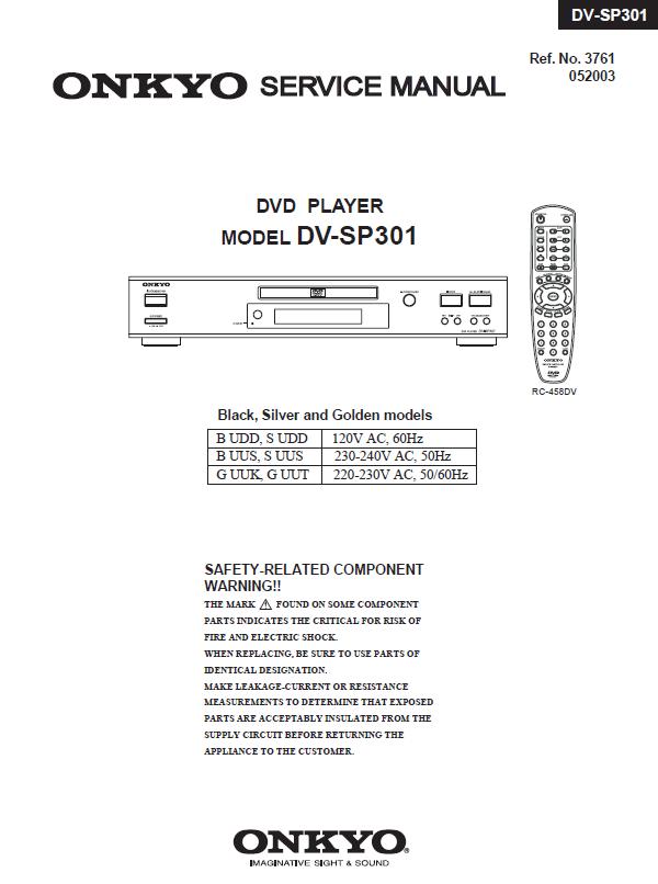 Onkyo DV-SP301 Service Manual