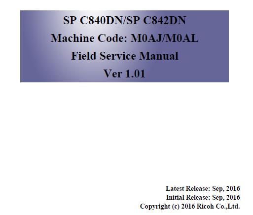 Ricoh SP C840DN/SP C842DN Service Manual
