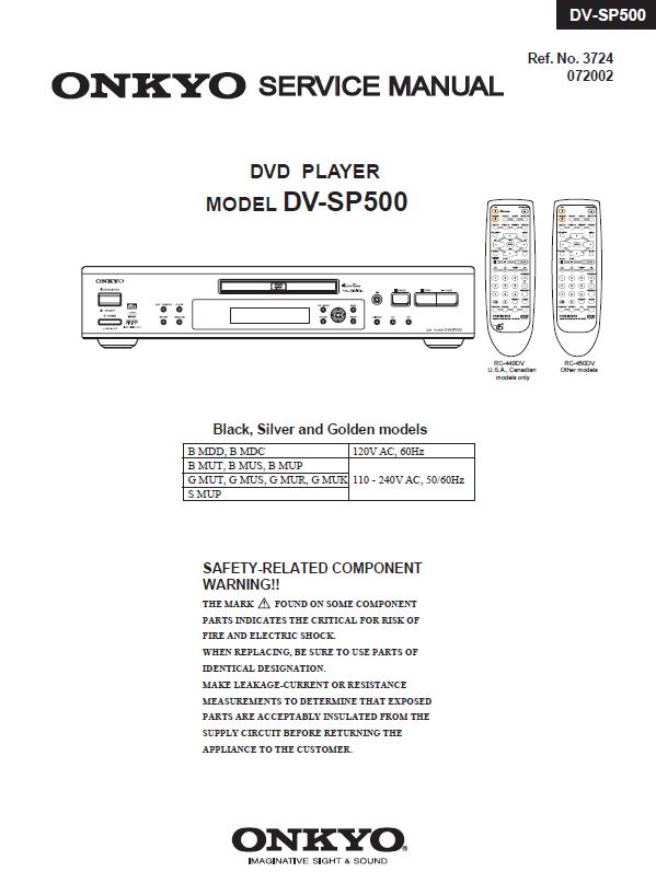 Onkyo DV-SP500 Service Manual