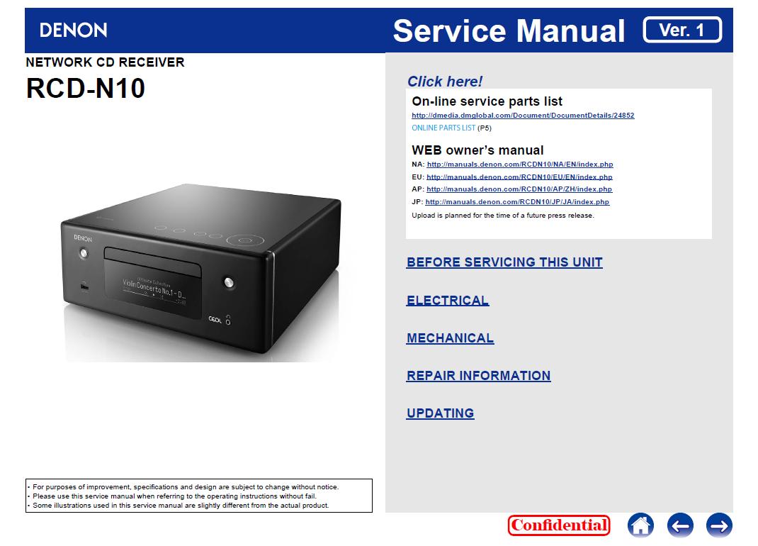 Denon RCD-N10 Service Manual