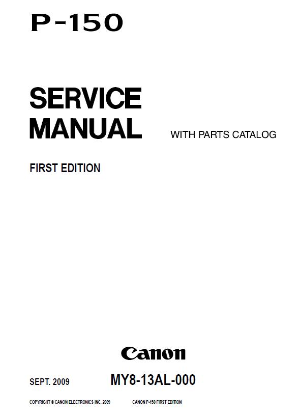 Canon imageFORMULA P-150 Service Manual
