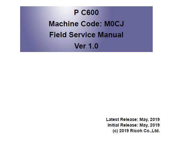 Ricoh P C600 Service Manual