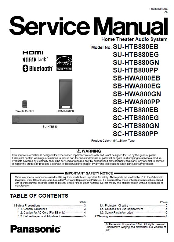 Panasonic SU-HTB880 Service Manual