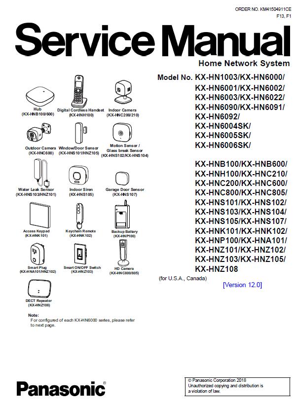 Panasonic Home Network System Service Manual