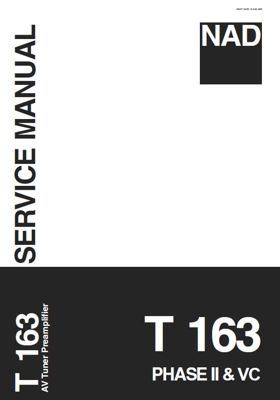 NAD T163 PHASE II & VC Service Manual