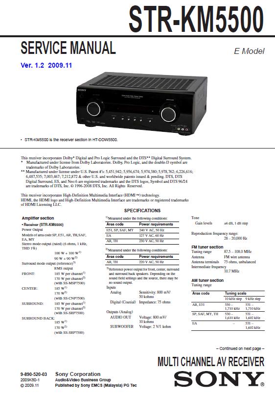 Sony STR-KM5500 Service Manual