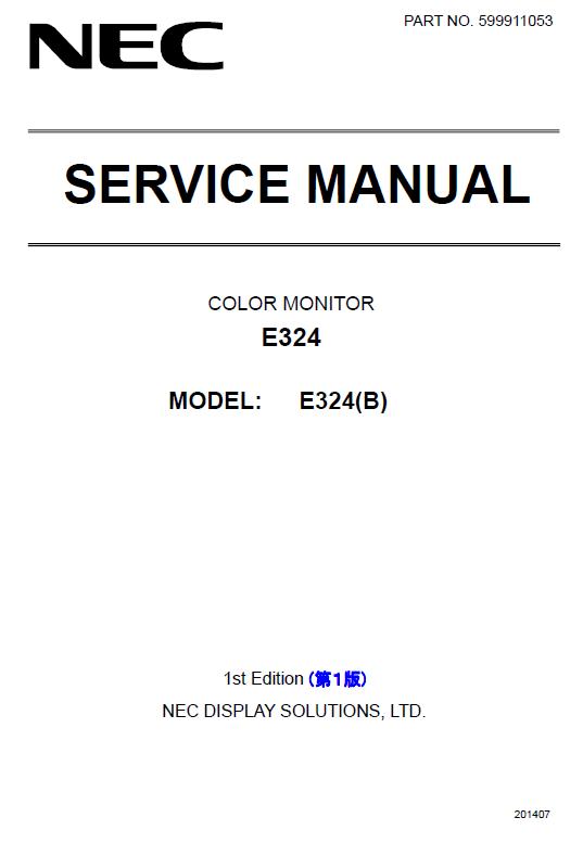 NEC MultiSync E324 Service Manual